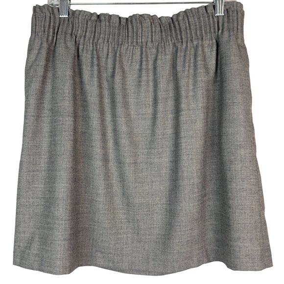 J. Crew Women's Gray Wool Blend Elastic Waistband Lined Sidewalk Skirt Size 16 - Picture 2 of 5